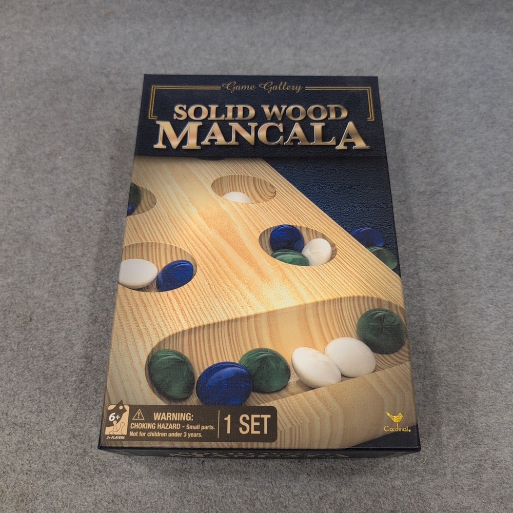 Cardinal‎ Game Gallery Solid Wood Mancala Folding Board Game with Glass Stones